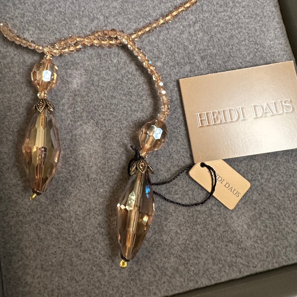 “Lux Be A Lady" Crystal Lariat Necklace - Topaz Color by Heidi Daus